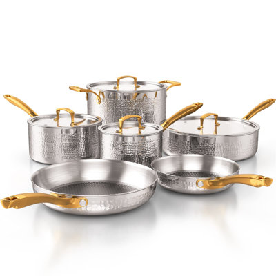 10 - Piece Non-Stick Stainless Steel Cookware Set