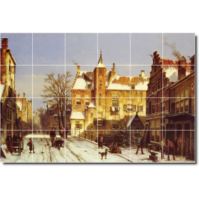 36" x 24" Ceramic Painting Decorative Mural Tile 6" x 6"