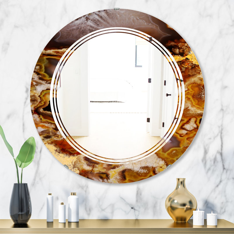 Miroir mural moderne sans cadre en forme de sable triple c, 31,5 po x 31,5 po