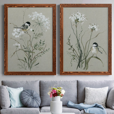 " Bouquet Of Grace Bird I " 2 - Pieces Painting Print