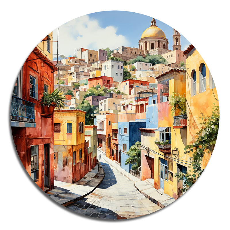 Hogansville - paysages d'art rond en métal, H 16 po x l 16 po