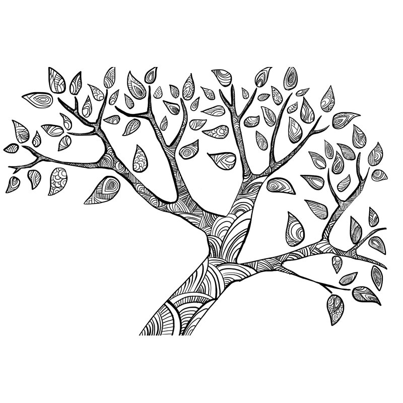 Arbre, impression sur toile tendue, H 8 po x l 12 po