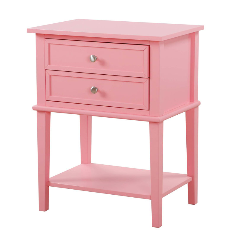 Table de chevet moderne avec tablette ouverte et fonctionnalité pour les espaces, Rose