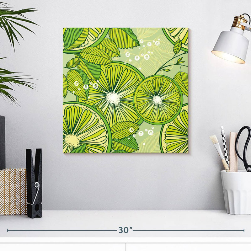 Yarlin Lime And Mint Pattern, 16" H x 16" W