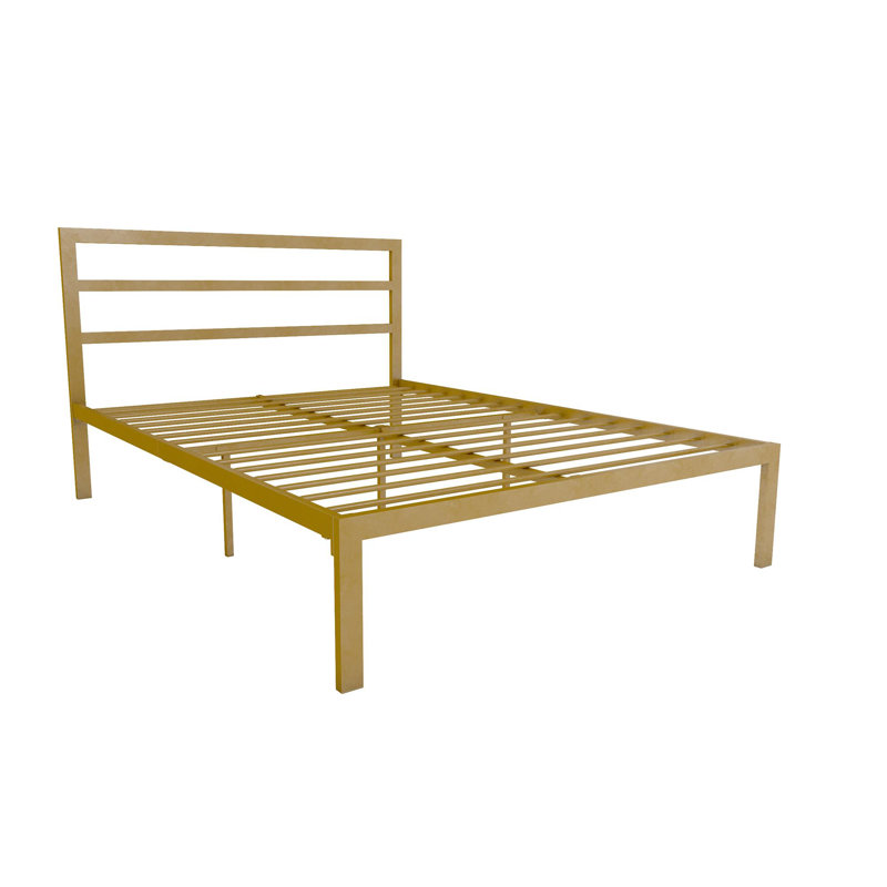 Lit plateforme en métal Besime, Double, Or
