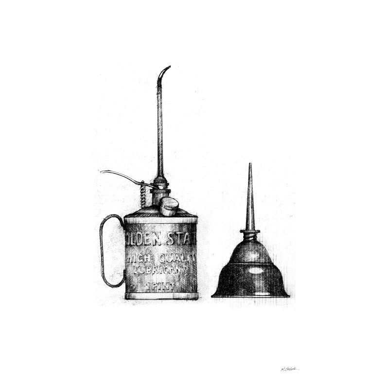 " Oil Cans Crop " by Mike Schick, 18" H x 12" W  , No, Wrapped Canvas