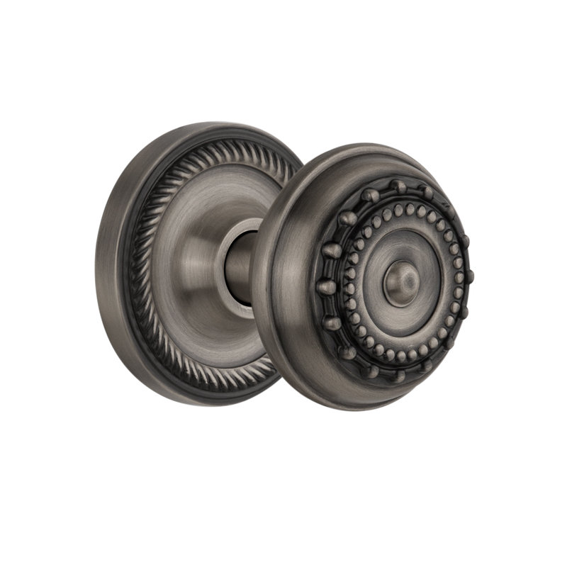 Rope Rosette with Meadows Door Knob, Antique Pewter