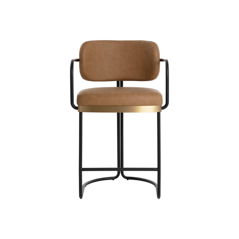 JALEN Upholstered Stool with Metal Frame, Counter Stool (26” Seat Height)