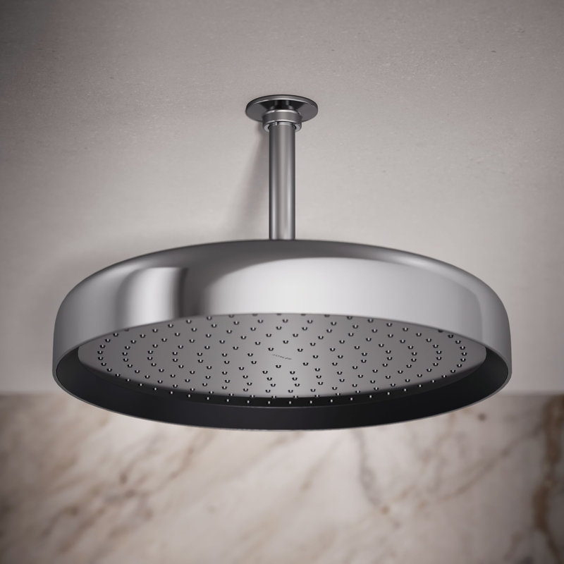 Statement 14" Single-Function Wall or Ceiling-Mount Round Rainhead, Round Rain Showerhead 2.5 GPM, Polished Chrome