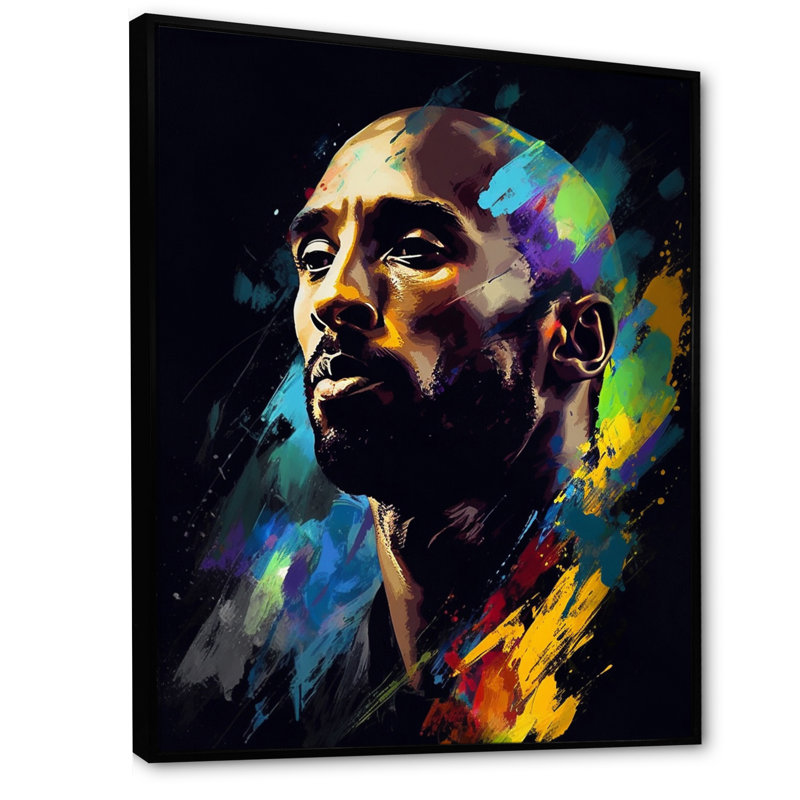«Kobe Memory I - Sports», reproduction sur toile, Cadre flottant noir, H 44 po x l 34 po x P 1,5 po