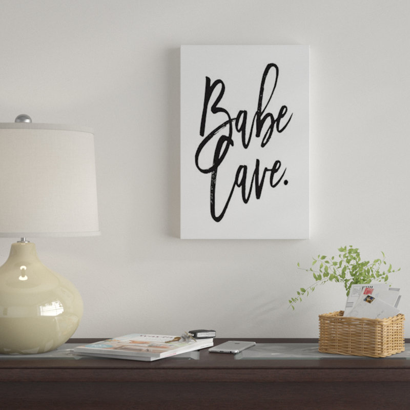 « bébé cave ii », art textuel sur toile, H 40 po x l 26 po x P 1,5 po