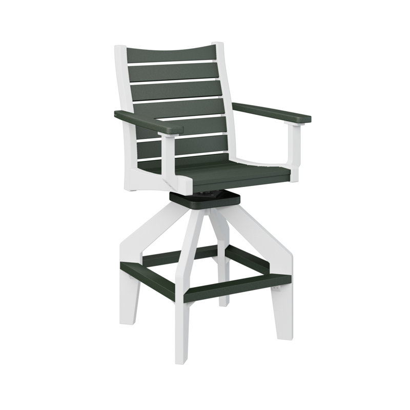Chaise de bar pivotante Berlin, 26.5", Bleu Aruba