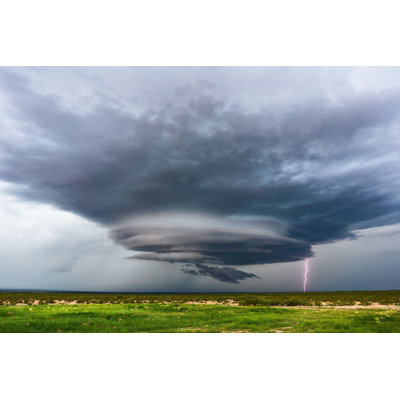 " Supercell Thunderstorm With Lightning "