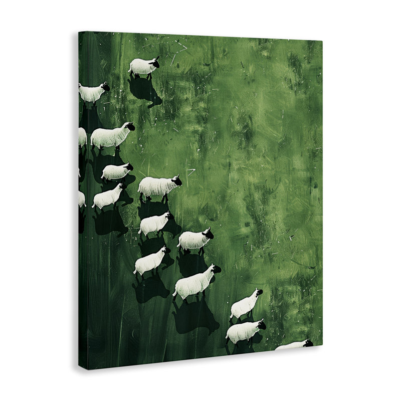 Toile abstraite «Wandering Sheep», conception par Arlington Prints, H 48 po x l 36 po
