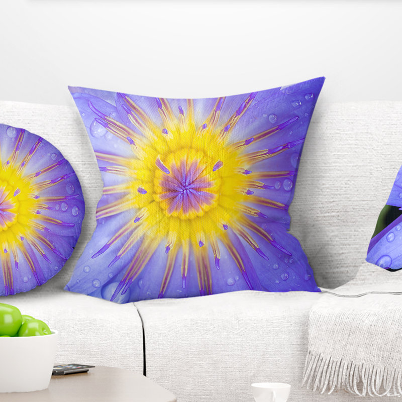 Coussin décoratif en violet flowerswork, 16 po x 1 po, Coussin décoratif