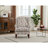 Modern Accent Chair With Retro Wood Legs, Comfy Upholstered Armchair Design Single Sofa Chair For Living Room Bedroom Office - Floral