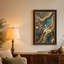 Tableau abstrait à motifs de cercles tourbillonnants turquoise et or sur toile-1995498407
