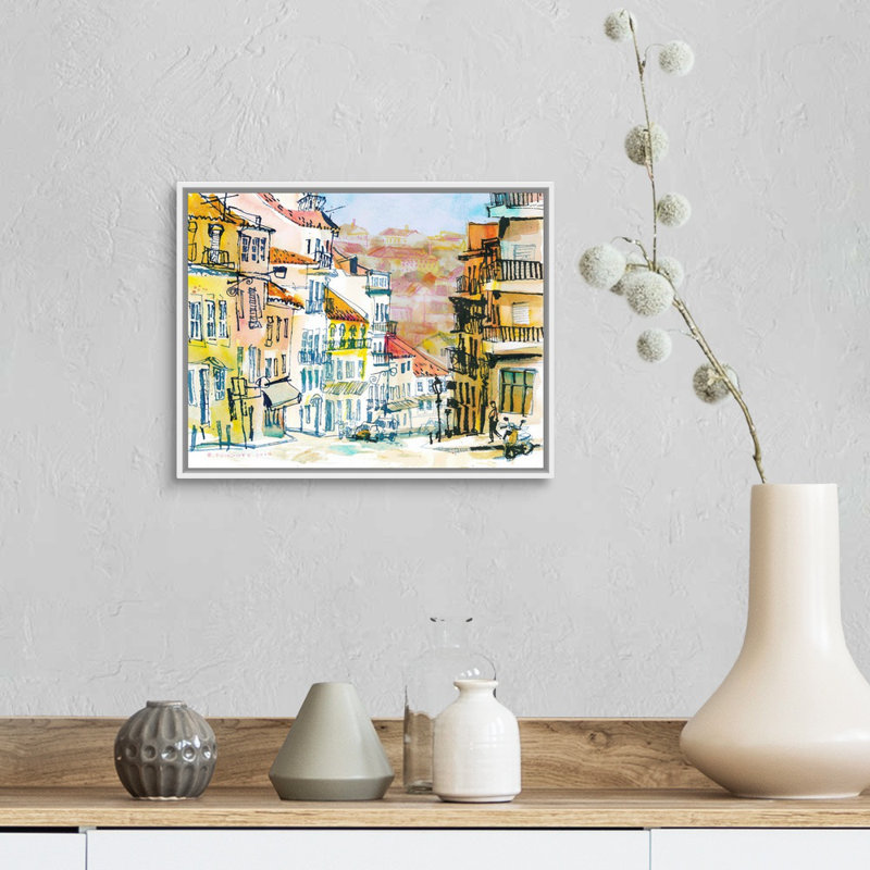 Reproduction d’art sur toile, "down the Hill-Bairro Alto, Lisbon, Portugal" par Eleanor Doughty-reproduction d’art sur toile
