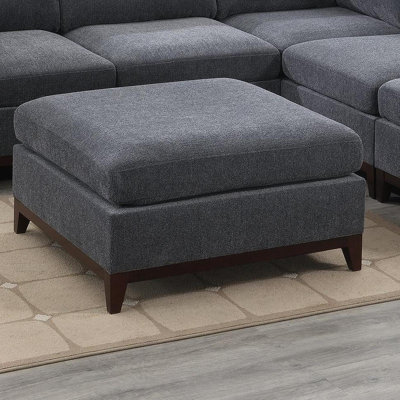Modular Living Room Furniture Ottoman Ash Chenille Fabric 1Pc Cushion Ottoman Couch
