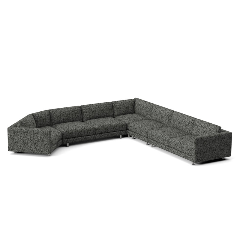 Avanni Patio Sectional with Sunbrella Cushions, Silver, Light Grey Vinyl 6503-010