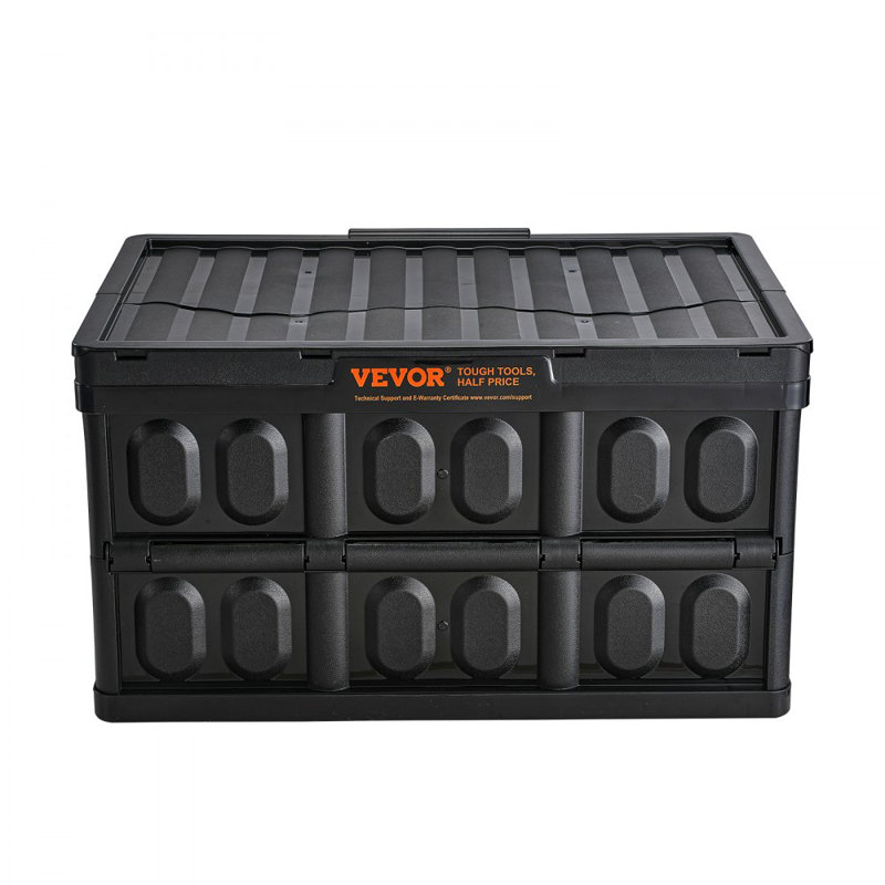 Collapsible Storage Bins with Lids, 45L 3 Packs, Folding Plastic Stackable Utility Crates