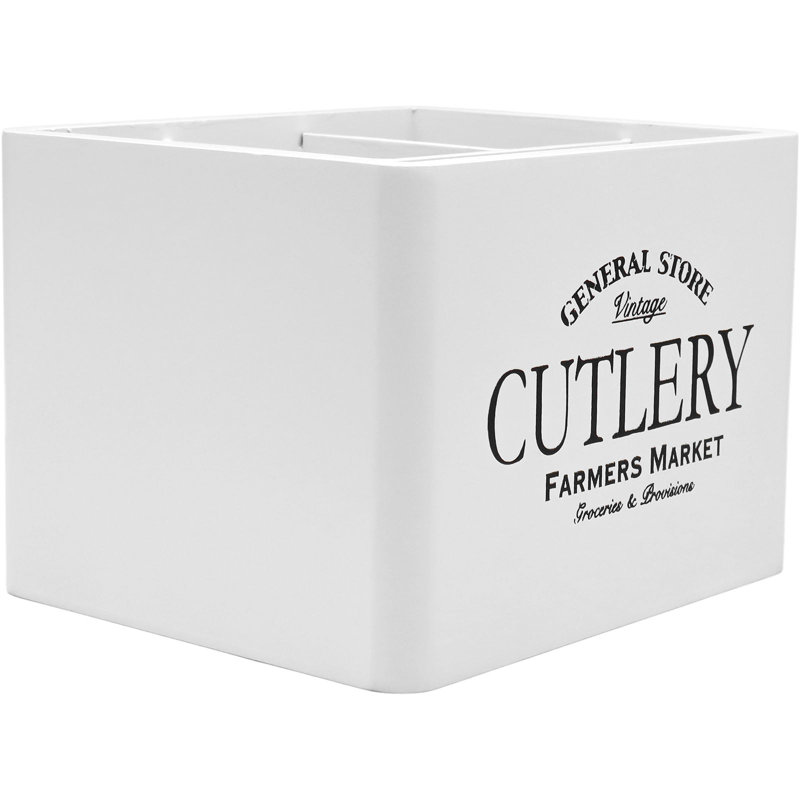 Wood Rectangle Utensil Crock