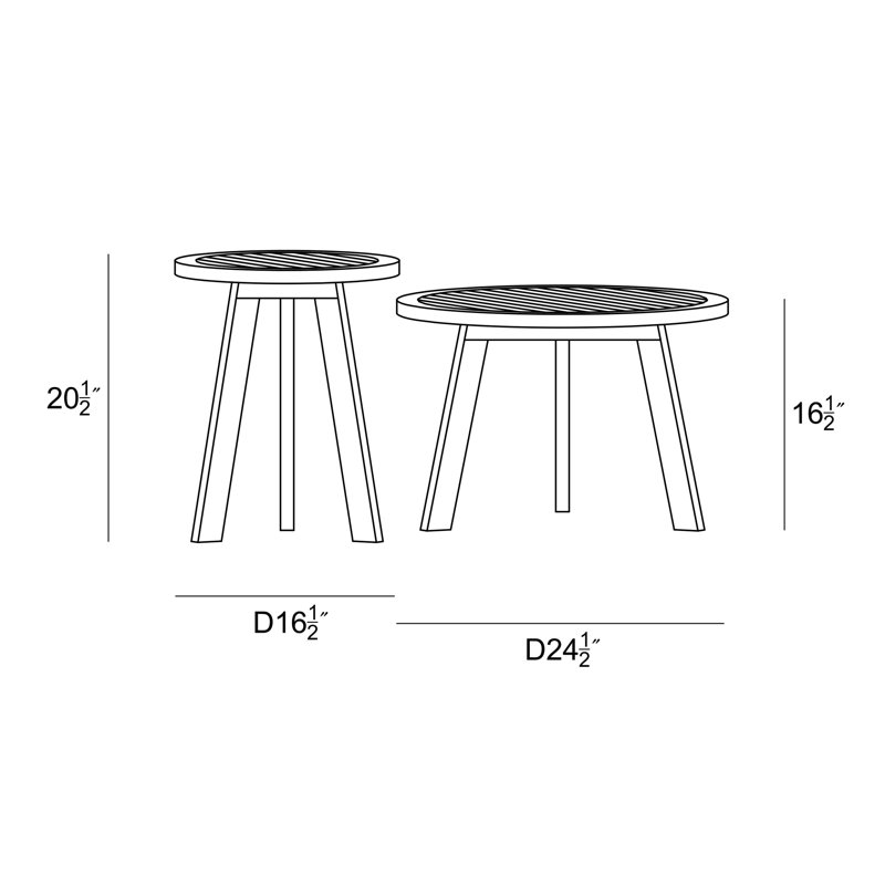 Link Solid Wood Nesting End Table