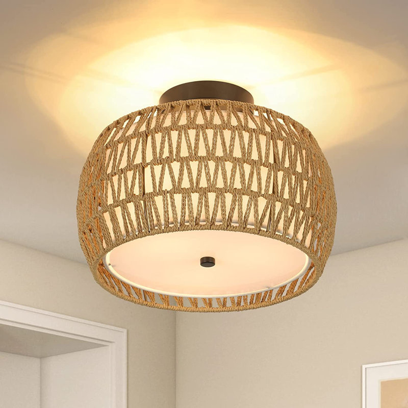 Naytahwaush Rattan Flush Mount