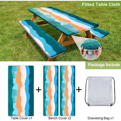 Picnic Table Cover With Bench Covers Camping Essentials Waterpro...