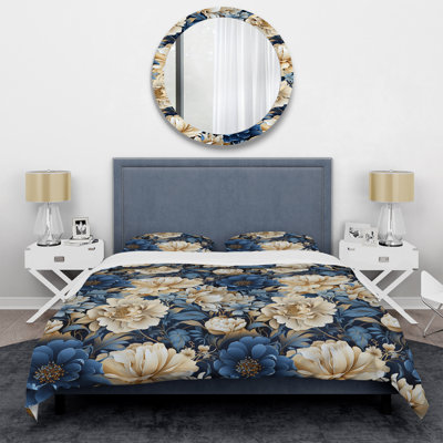 Artistic Blue Magnolia Essence Beauty II Floral Duvet Cover