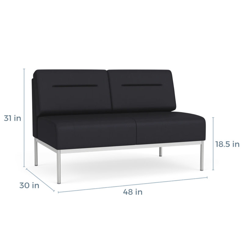 Causeuse Darsey, Argent argent, Noir Patriot Plus, Sans alimentation