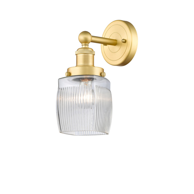 Keenan Steel Armed Sconce, Satin Gold