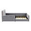 Single Bed Frame 90×200cm with LED Light & Storage Pockets-2080294690