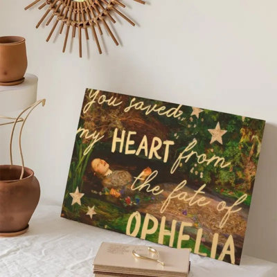 Romantic "You Saved My Heart Ophelia" Canvas Print - Urban Studio
