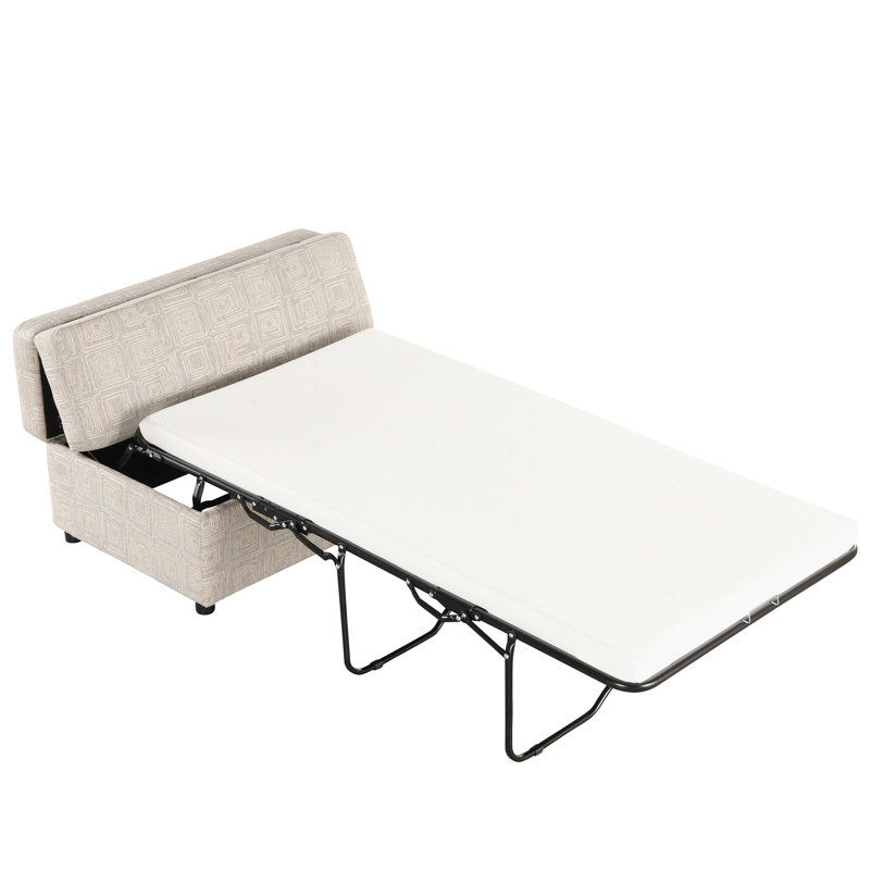 Repose-pieds avec rangement Thormod, Lin beige