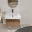 Meuble-lavabo mural de 30 po avec lavabo en résine, tiroir à fermeture en douceur et fixation à flotteur 