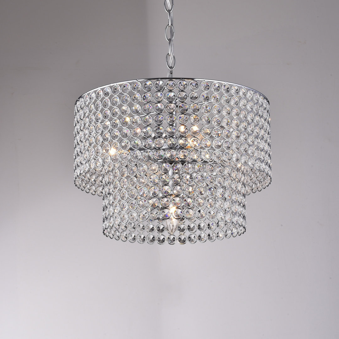 Trefann 5 - Light 14" Chrome Unique Tiered Chandelier Willa Arlo™ Interiors