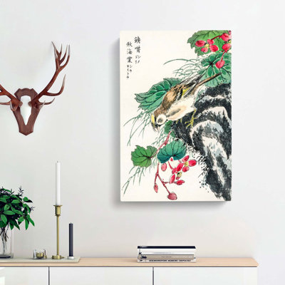 Japanese Hawfinch by Numata Kashu - Wrapped Canvas Art Prints Print