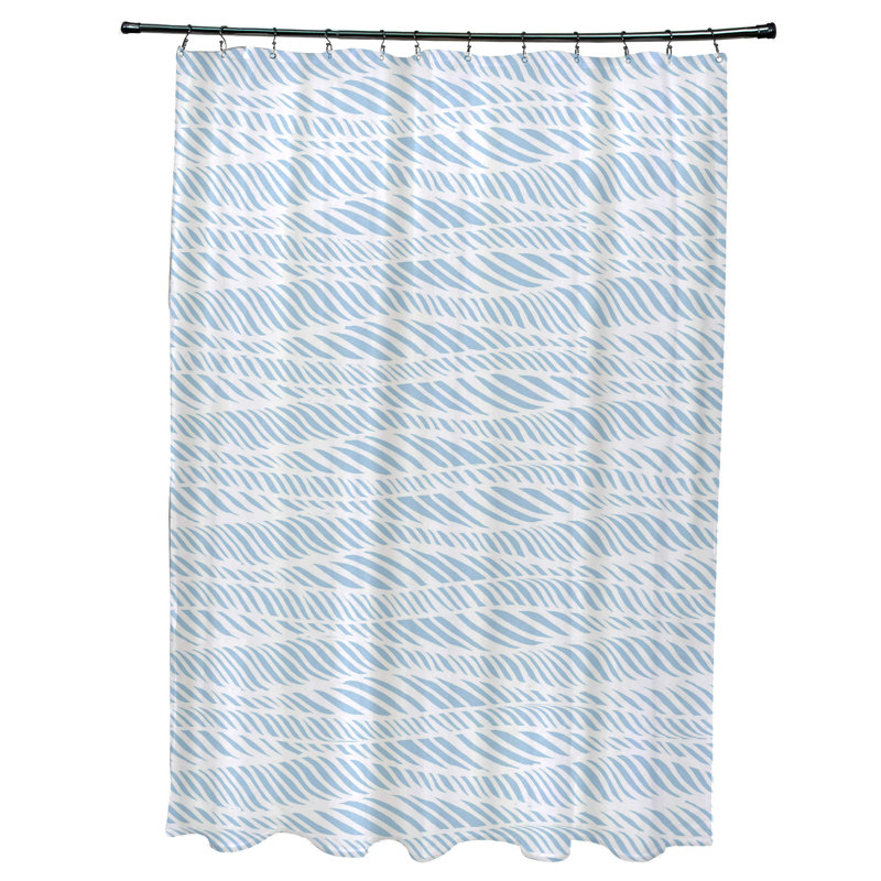 Rideau de douche simple Rolling Waves, Bleu pâle