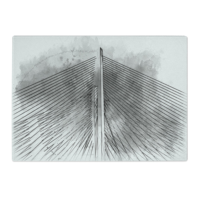 Zolotoy Most Bridge in Russia Sketch Chopping Board, 28.5cm W x 39cm L