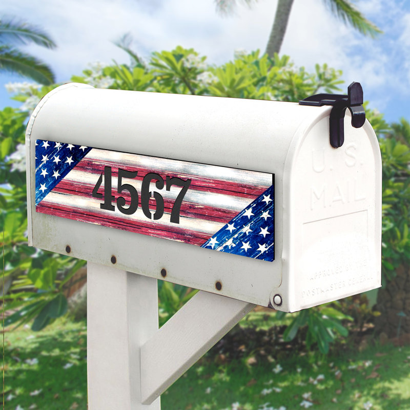 Enseigne suspendue drapeau américain à 1 ligne, H 12 po x l 11,5 po x P 1 po