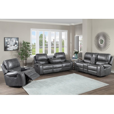 Wakita 3 - Piece Faux Leather Living Room Set