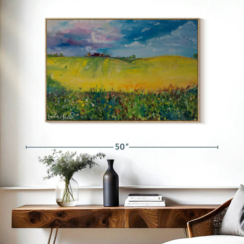 Home, Floating Frame Natural Wood, 40" X 27"