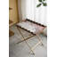 Plateau 23,5 x 15,5 x 24 po en MDF brun avec motif de cygne blanc et base en fer