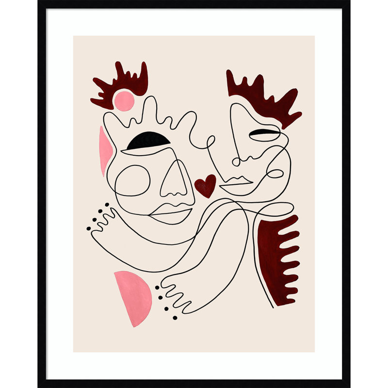 «Love Yours» - Reproduction d'art graphique sur papier encadré, H 41 po x l 33 po, Cadre noir