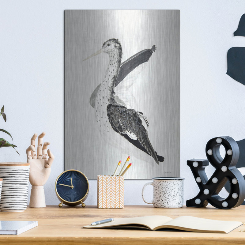  «Long Billing Bird» par Stellar Design Studio, art mural en métal, 12 po x 16 po, H 16 po x l 12 po