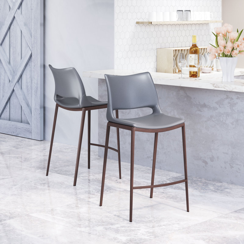 Upholstered Counter Stool with Metal Frame, Counter Stool (27” Seat Height)