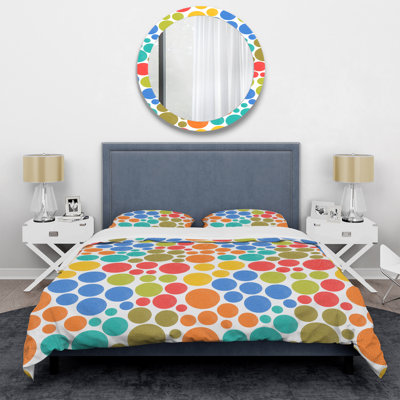 Multicolor Circle Pattern Polyester Dots Duvet Cover