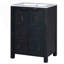 Petit meuble-lavabo de style rétro avec lavabo en céramique, portes à fermeture en douceur pour espaces compacts