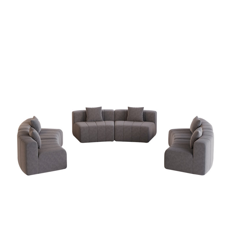 Canapé modulaire à compression Daijha Boneless, Gris chenille